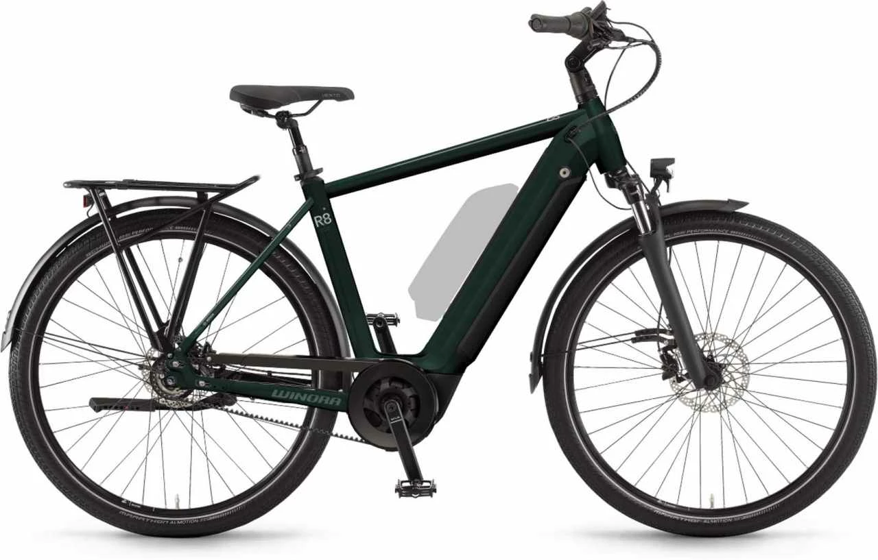 Winora Sinus R8f I625Wh Shadowgreen Vélo Trekking électrique Homme 1 Winora Sinus R8f I625Wh Shadowgreen Vélo Trekking électrique Homme