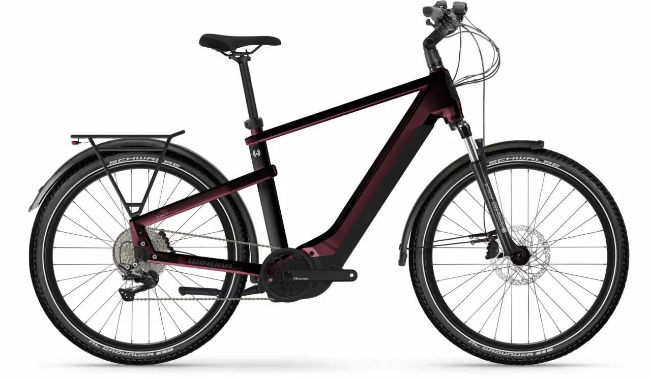 Winora Yakun X10E Darkred Vélo Trekking électrique Homme 1 Winora Yakun X10E Darkred Vélo Trekking électrique Homme