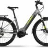 Haibike Trekking 6 Gloss Grey Neon / Ylw Vélo Trekking électrique Col De Cygne
