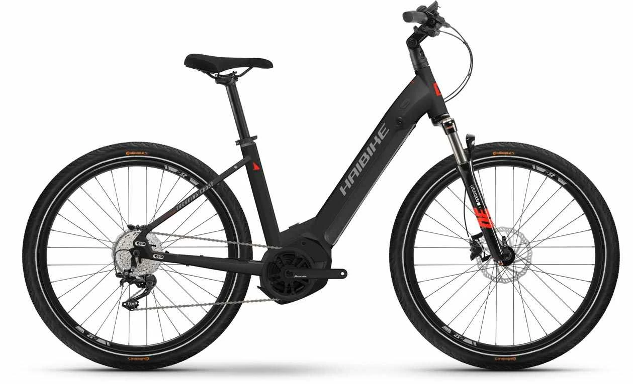 Haibike Trekking 6 Cross Matte Blk Red Reflex VTC électrique Col De Cygne 1 Haibike Trekking 6 Cross Matte Blk Red Reflex VTC électrique Col De Cygne