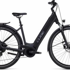 Cube Touring Hybrid Pro 625 Black N Metal Vélo Trekking électrique Col De Cygne