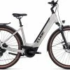 Cube Touring Hybrid Pro 625 Pearlysilver N Black Vélo Trekking électrique Col De Cygne
