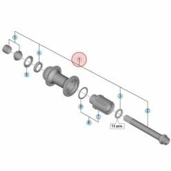 Axe Complet De Moyeu Arrière Shimano Deore XT FH-M8010 - 148 Mm