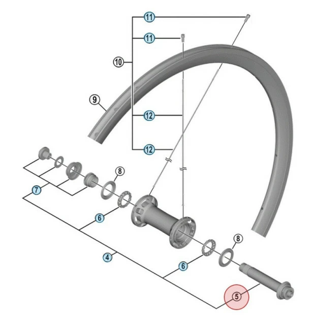 Axe De Moyeu Avant Shimano Dura Ace WH-R9100-C40 1 Axe De Moyeu Avant Shimano Dura Ace WH-R9100-C40