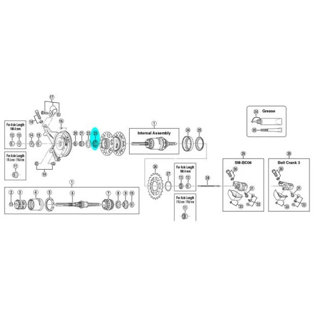 Bague 7 Billes 1/4 Shimano Y32190220 Pour Moyeu SG-3C40 1 Bague 7 Billes 1/4 Shimano Y32190220 Pour Moyeu SG-3C40