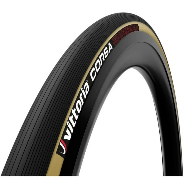 Boyau Vittoria Corsa Graphène 2.0 700x23C (23-622) Noir/Beige 1 Boyau Vittoria Corsa Graphène 2.0 700x23C (23-622) Noir/Beige