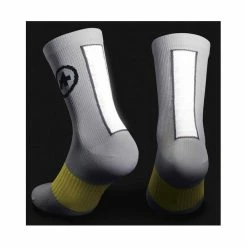 Chaussettes Assos Spring Fall Blanc/Jaune -Vélos Soldes chaussettes assos spring fall blanc jaune 2