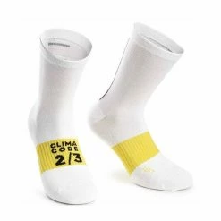 Chaussettes Assos Spring Fall Blanc/Jaune