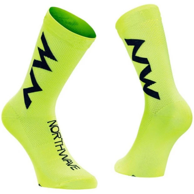 Chaussettes Northwave Extreme Air Mid Jaune Fluo/Noir 1 Chaussettes Northwave Extreme Air Mid Jaune Fluo/Noir