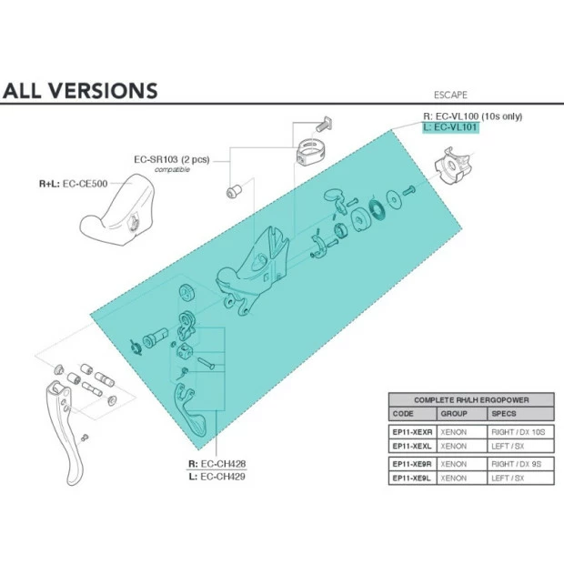 Campagnolo® Corps Mécanique Gauche Ergopower Campagnolo - EC-VL101 1 Campagnolo® Corps Mécanique Gauche Ergopower Campagnolo - EC-VL101