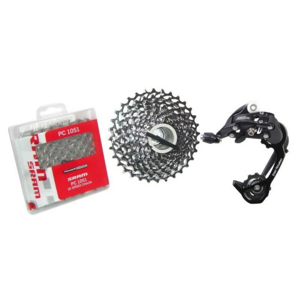 Dérailleur Arrière SRAM Rival + Chaîne PC 1051 + Cassette PG 1050 (11/32) 1 Dérailleur Arrière SRAM Rival + Chaîne PC 1051 + Cassette PG 1050 (11/32)