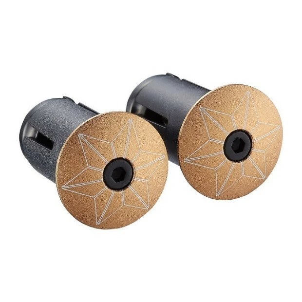 Embout De Guidon Supacaz Star Plugz Anodized - Or 1 Embout De Guidon Supacaz Star Plugz Anodized - Or
