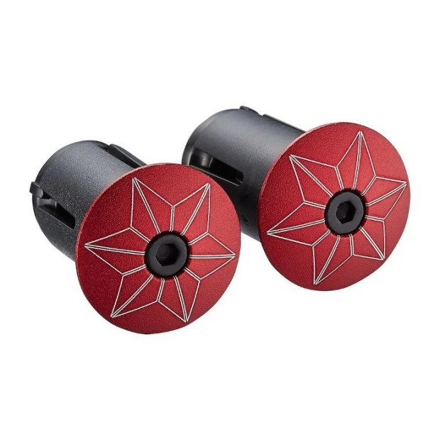 Embout De Guidon Supacaz Star Plugz Anodized - Rouge 1 Embout De Guidon Supacaz Star Plugz Anodized - Rouge