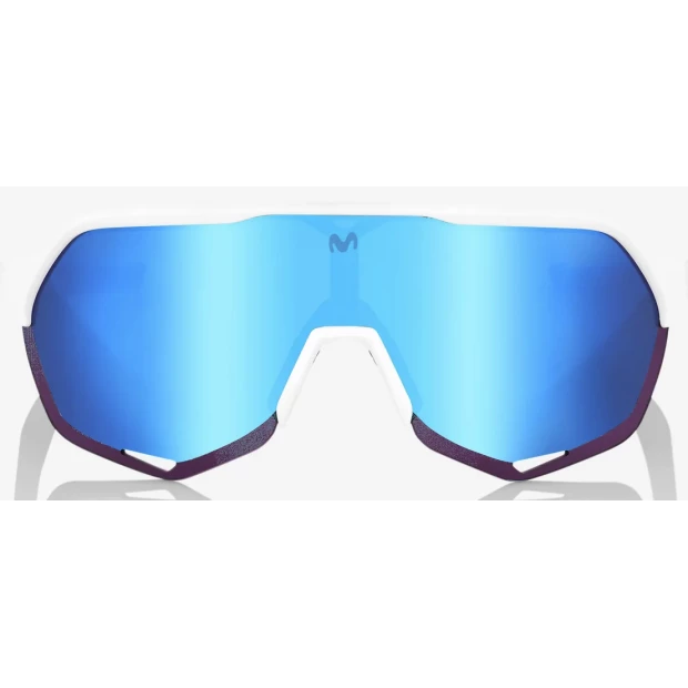 Lunettes 100% S2 Blanc Team Movistar / Verres Miroir HiPER Blue Multicouche 2 Lunettes 100% S2 Blanc Team Movistar / Verres Miroir HiPER Blue Multicouche – Image 2