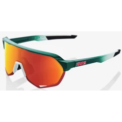 Lunettes 100% S2 Bora Métallique Brillant / Verres Miroir HiPER Rouge Multicouche