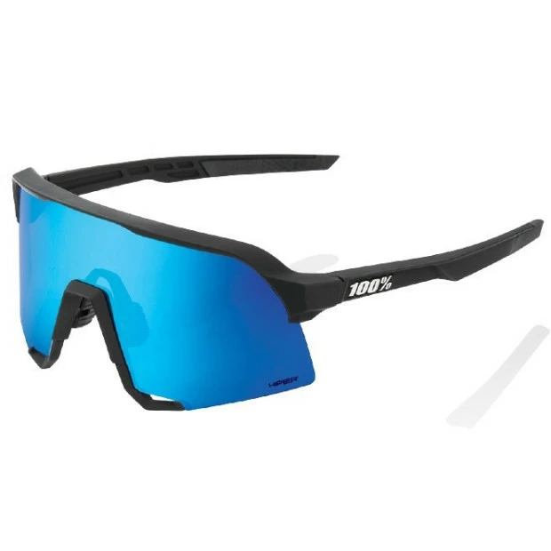 Lunettes 100% S3 Noir Mat / Verres Miroir HiPER Bleu Multicouche 1 Lunettes 100% S3 Noir Mat / Verres Miroir HiPER Bleu Multicouche