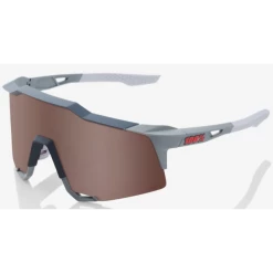 Lunettes 100% Speedcraft Gris Soft Tact / Verres Miroir HiPER Rouge Argent