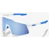 Lunettes 100% Speedcraft Team Movistar Blanc / Verres Miroir HiPER Bleu Multicouche