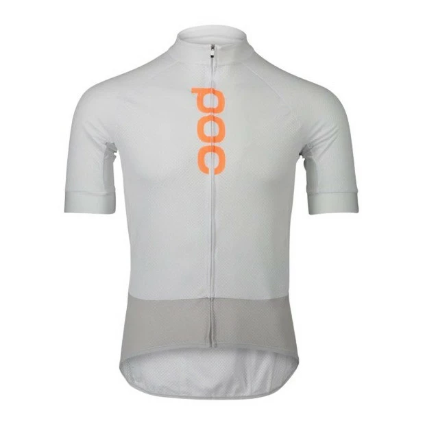 Maillot Route POC Essential Road Logo Blanc/Gris 1 Maillot Route POC Essential Road Logo Blanc/Gris