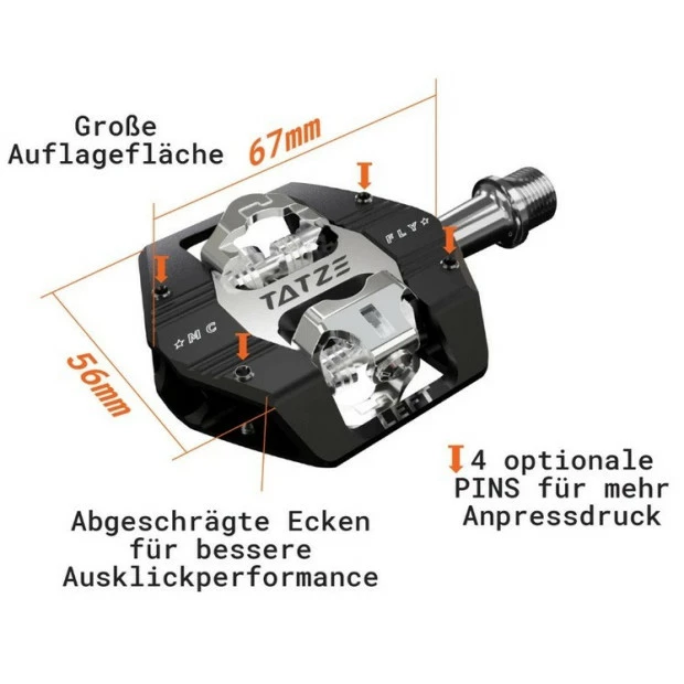 Pédales Automatiques Tatze Mc-Fly Axe Titane 3 Pédales Automatiques Tatze Mc-Fly Axe Titane – Image 3
