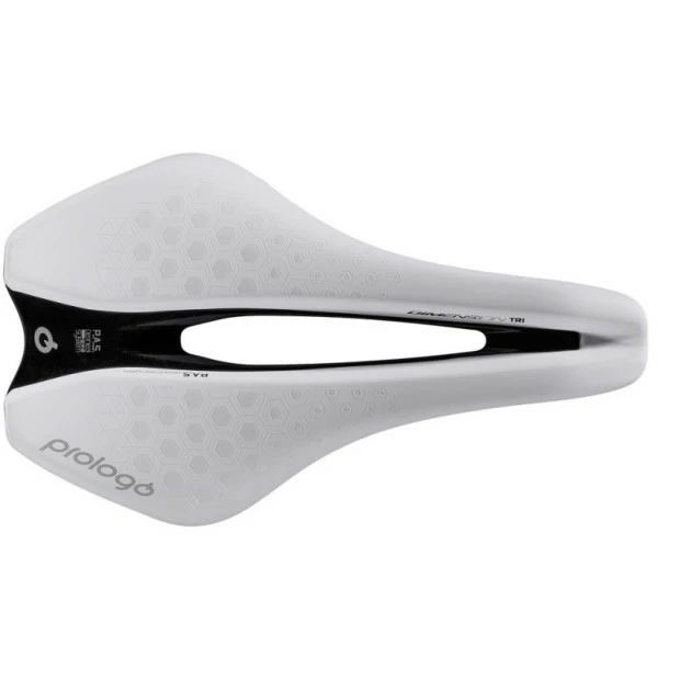 Selle Prologo Dimension Tri Nack 245x143 Mm Blanc/Noir 1 Selle Prologo Dimension Tri Nack 245x143 Mm Blanc/Noir