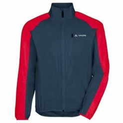 Veste De Pluie Vaude Men's Drop Jacket III Bleu Baltique/Rouge